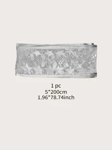 1pc Christmas Tree Decorative Wrap Ribbon - Silver - View 3