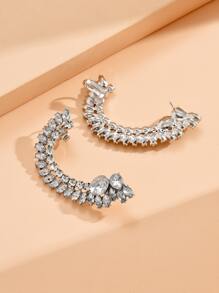 水鑽裝飾耳爬 - 銀色 - 查看 2