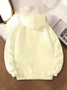 Tween Girl Letter Graphic Drop Shoulder Sweatshirt - Beige - View 2