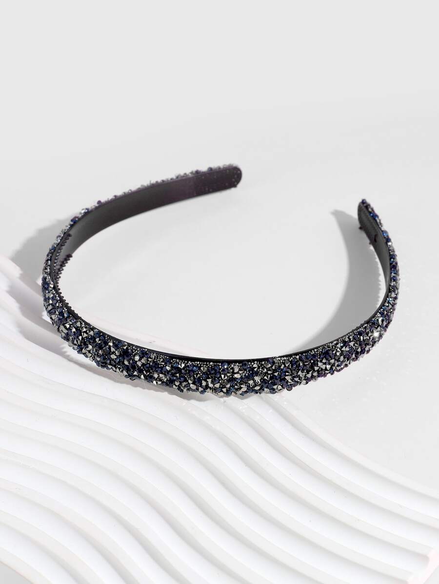 Rhinestone Decor Headband Elegant Tiaras,Hairband,Hair Hoop Headbands Hair Accessories Head Accessories - Navy Blue - View 1