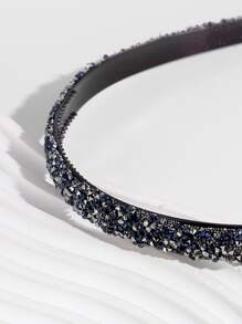 Rhinestone Decor Headband Elegant Tiaras,Hairband,Hair Hoop Headbands Hair Accessories Head Accessories - Navy Blue - View 3