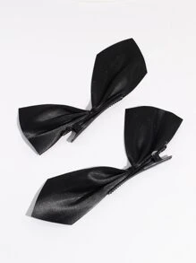 2入組蝴蝶結裝飾髮夾 - 黑色 - 查看 3