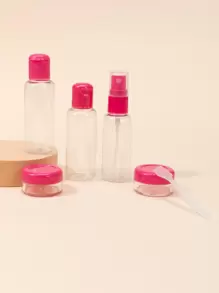 6入組40毫升空分裝瓶，用於旅行裝化妝品空透明分配器容器，用於香水護膚化妝乳液空化妝品可再填充旅行容器塑料髮膠瓶噴霧器 - 玫紅色 - 查看 1