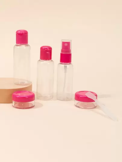 6入組40毫升空分裝瓶，用於旅行裝化妝品空透明分配器容器，用於香水護膚化妝乳液空化妝品可再填充旅行容器塑料髮膠瓶噴霧器