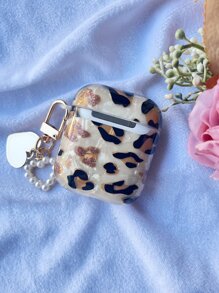 豹纹与贝壳印花 Airpod 保护套适用于 Airpod 4，蓝牙耳机保护套适用于 2/3/Pro2 - 彩色 - 查看 2