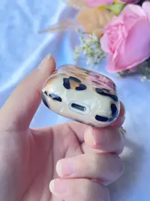 豹纹与贝壳印花 Airpod 保护套适用于 Airpod 4，蓝牙耳机保护套适用于 2/3/Pro2 - 彩色 - 查看 4