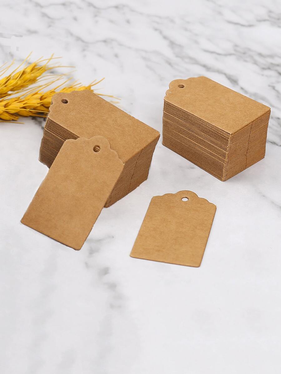 50pcs Paper Tags, Floral Tags, Gardening Tag, Plastic Gardening Listing, Hanging Card Tag - Brown - View 1