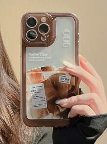 Coffee Print Clear Phone Case - Multicolor - View 6