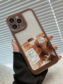 Coffee Print Clear Phone Case - Multicolor - View 7