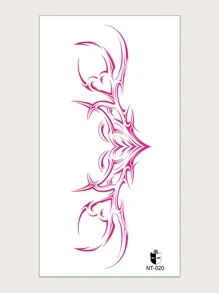 1sheet Antler Pattern Tattoo Sticker - Pink - View 1