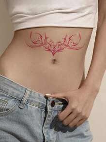 1sheet Antler Pattern Tattoo Sticker - Pink - View 2