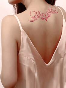 1sheet Antler Pattern Tattoo Sticker - Pink - View 4
