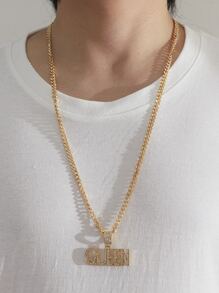 Hombres Collar con diamante de imitación con diseño de letra