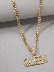 Hombres Collar con diamante de imitación con diseño de letra