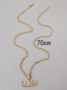 Hombres Collar con diamante de imitación con diseño de letra