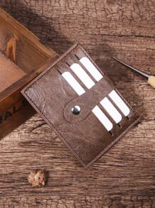 Men Vintage Design Card Holder - Brown - View 1