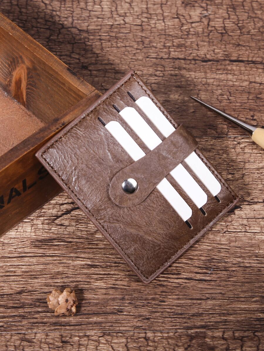 Men Vintage Design Card Holder - Brown - View 1