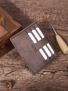 Men Vintage Design Card Holder - Brown - View 2