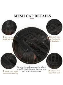 Peluca sintética largo recto - Negro - Ver 8