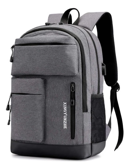 Letter Graphic Large Capacity BackpackLarge Capacity,Anti Theft,Business CasualFor Teen Girls Women College Students,Boys And Men,Rookies & White-Collar WorkersWork,Business,Commute,Outdoors, Travel, Outings,Office, School Supplies,School Backpack,Backpack For School,Back To School,School Bag,School Bookbag,