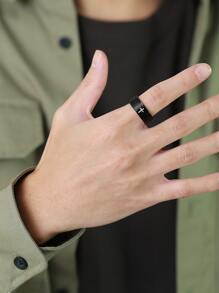 Nhẫn nam thời trang và phổ biến có hoa văn chữ thập bằng thép không gỉ để làm quà tặng trang sức và cho vẻ ngoài sành điệu - màu đen - Xem 2