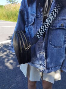 复古多功能大容量女士单肩包，时尚商务办公手提包，适合通勤、大学、派对、送给妈妈的礼物 - 黑色 - 查看 6