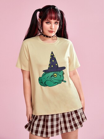 H3IDI Camiseta con estampado de rana de dibujos animados