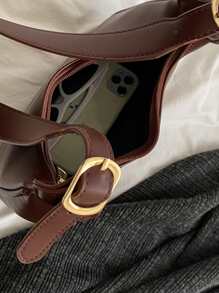 Yogodlns Minimalist Hobo Bag - Chocolate Brown - View 8