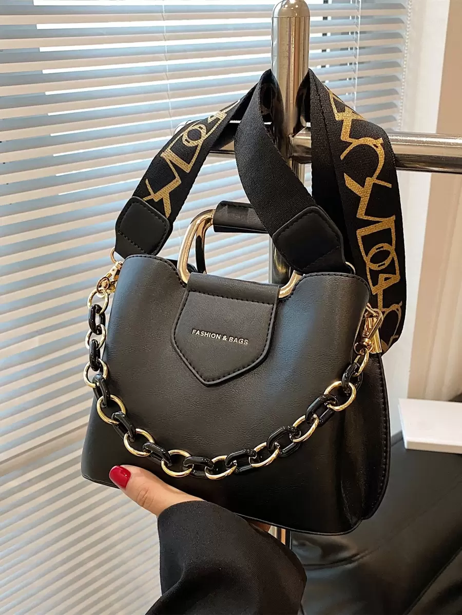 CONTAINEVERY 防水、輕巧、商務休閒迷你字母細節鏈條裝飾挎包適合青少年女孩女大學生、菜鳥和白領非常適合辦公室、大學、工作、商務、通勤、戶外、旅行、郊遊