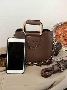 CONTAINEVERY حقيبة كتف خفيفة الوزن، كاجوال بتفاصيل أحرف صغيرة، للفتيات المراهقات والنساء وطلاب الجامعات والمبتدئين والعمال ذوي الياقات البيضاء مثالية للمكتب والكلية والعمل والأعمال التجارية والتنقل في الهواء الطلق والسفر والنزهات