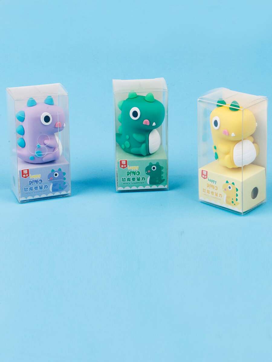 1 pieza Sacapuntas con diseño de dinosaurio al azar - Multicolor - Ver 1