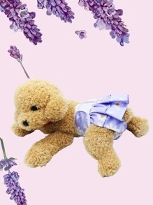 Pantalones sanitarios para mascota con estampado floral