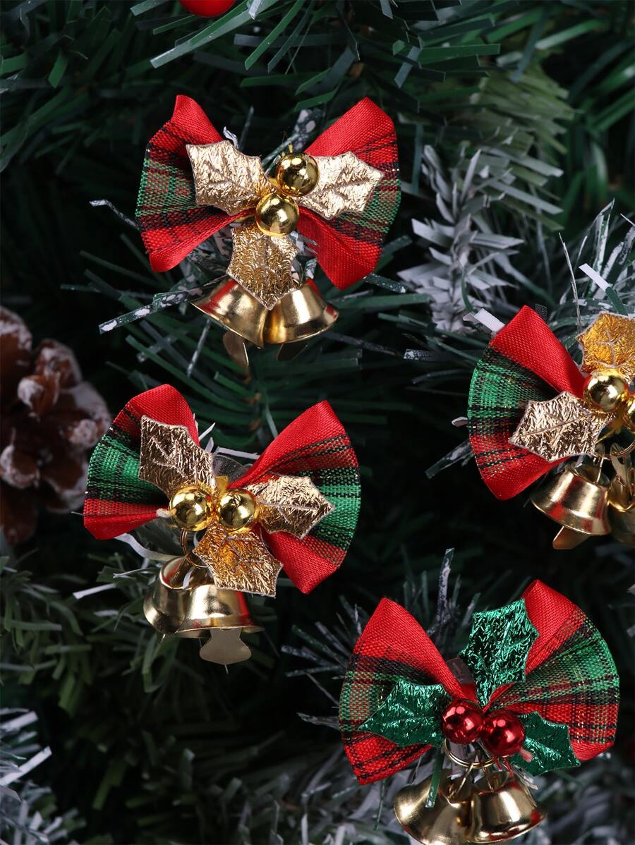 10pcs Bow Design Christmas Tree Decoration - Multicolor - View 1