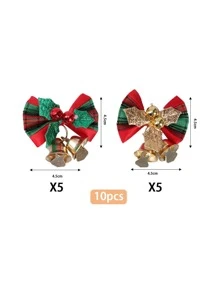 10pcs Bow Design Christmas Tree Decoration - Multicolor - View 5