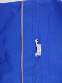 Impermeable para mascota con capucha con con botón - Azul - Ver 5