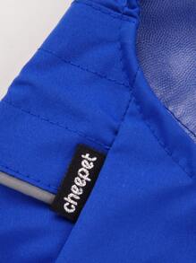 Impermeable para mascota con capucha con con botón - Azul - Ver 7