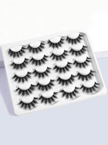 MAANGE 10对自然蓬松假睫毛，适合日常佩戴，卡通风格，旅行必备 - 黑色 - 查看 2