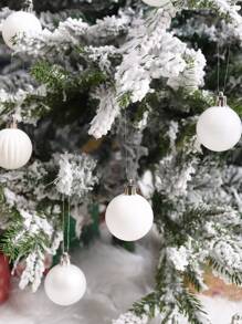 36pcs/Set 4cm Plastic Asymmetric Christmas Ball Pendant Decoration Set - White - View 4