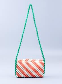 迷你撞色串珠單肩包 - 彩色 - 查看 1