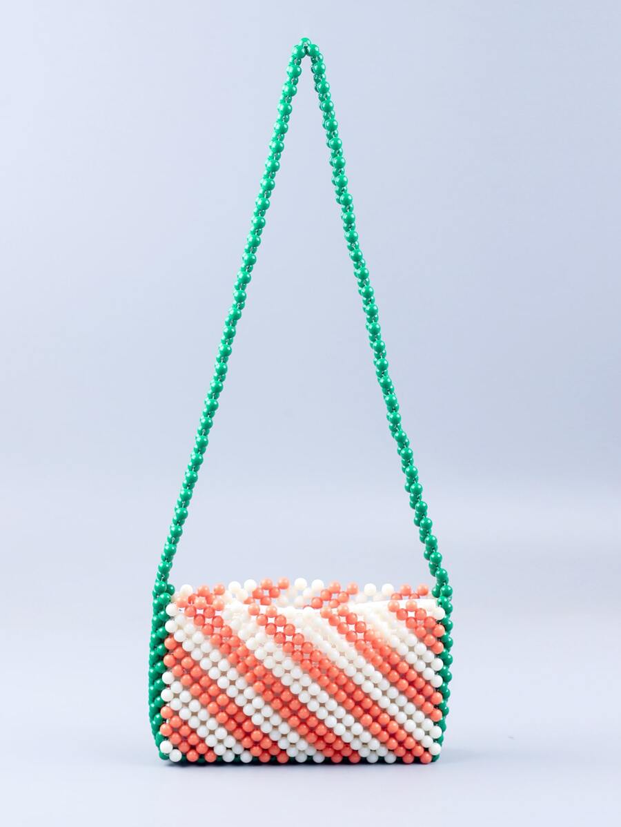 迷你撞色串珠單肩包 - 彩色 - 查看 1