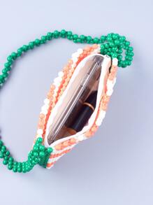 迷你撞色串珠單肩包 - 彩色 - 查看 7