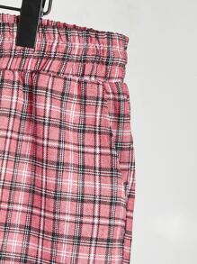 EASEVO Men Plus Plaid Cartoon Graphic Tee & Plaid Shorts - Multicolor - View 4