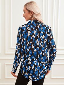 SHEIN Clasi Allover Print Button Up Shirt - Multicolor - View 3