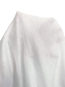 SHEIN LUNE Camiseta con botón delantero de manga con encaje - Blanco - Ver 8