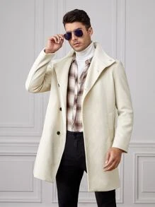Manfinity NXTstreet Men Single Breasted Overcoat - Beige - View 1