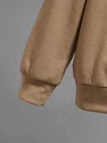 SHEIN 青少年男孩动物印花卫衣 - 卡其色 - 查看 4