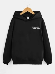 SHEIN 男孩卡通和字母圖案連帽衫