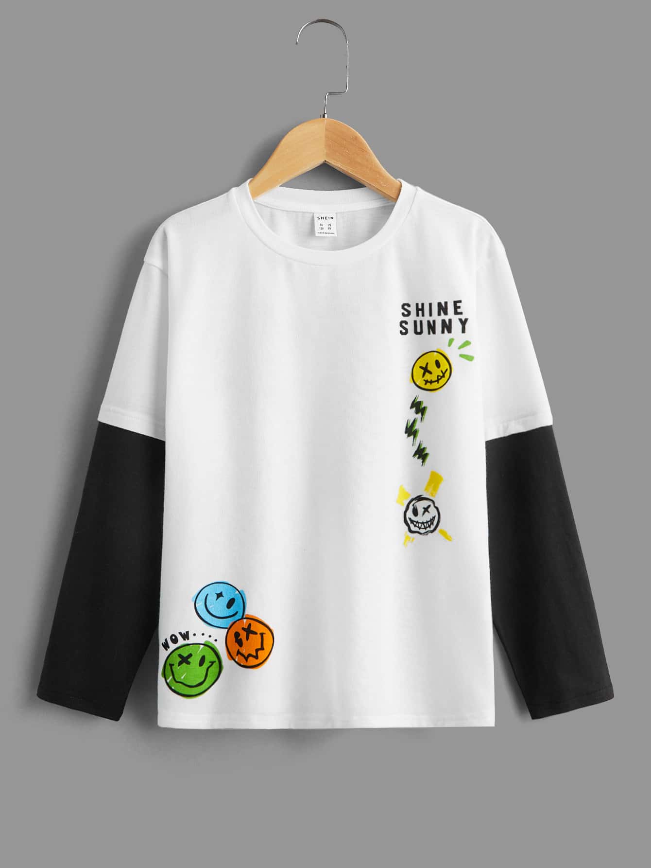 SHEIN Boys Cartoon And Letter Graphic Tee - White - View 1