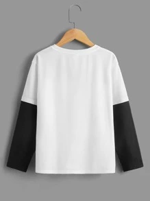 SHEIN Boys Cartoon And Letter Graphic Tee - White - View 2