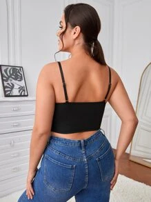 SHEIN Privé Plus Lace  Elegant  Bustier Cami  Tube Top - Black - View 2